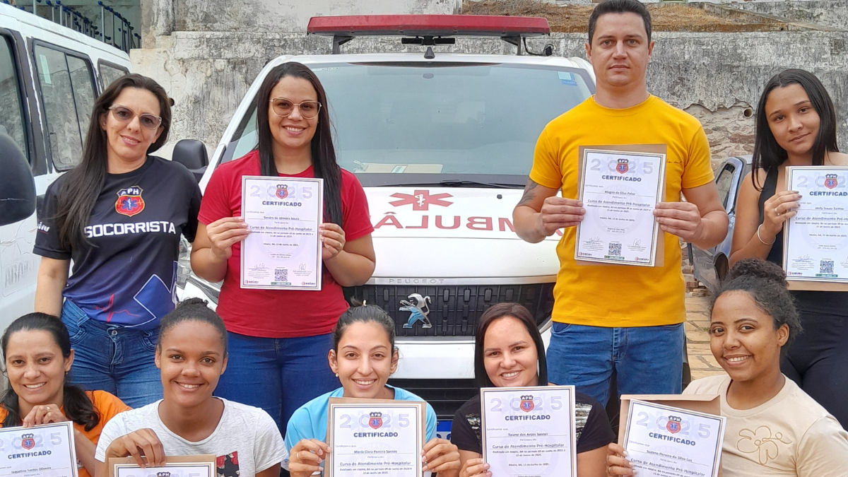 MUNICÍPIO DE ABAÍRA RECEBE A 1ª TURMA DO CURSO DE ATENDIMENTO PRÉ-HOSPITALAR REALIZADO PELA CAIRES EMERGÊNCIA & TREINAMENTOS
